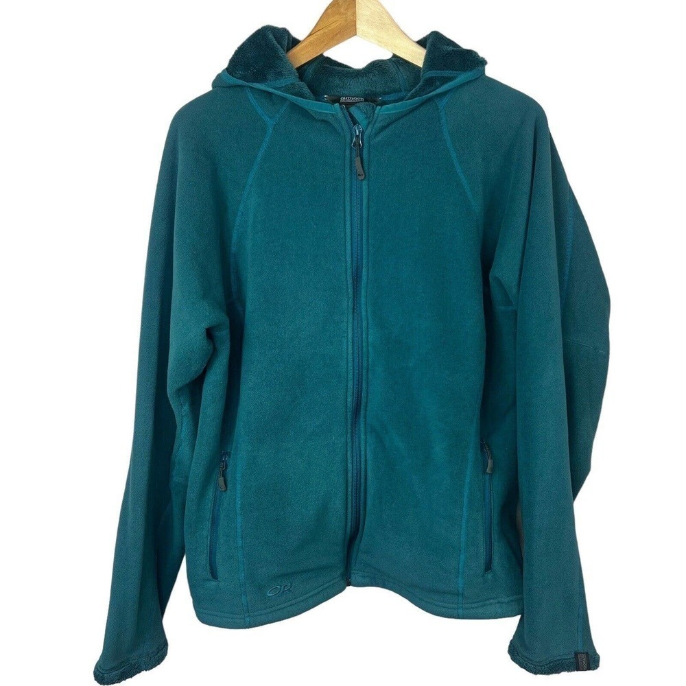 Outdoor Research Green Fleece Hoodie Size L Zip Up